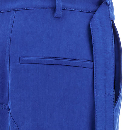 Ferragamo Blue Lyocell Cargo Pants