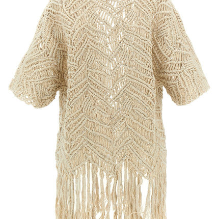 Brunello Cucinelli Beige Silk Cardigan