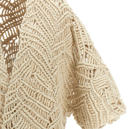 Brunello Cucinelli Beige Silk Cardigan