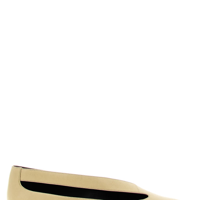 Khaite Beige Lamb Leather Ballet Flats