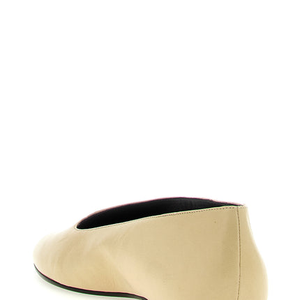 Khaite Beige Lamb Leather Ballet Flats