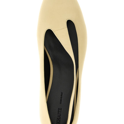 Khaite Beige Lamb Leather Ballet Flats
