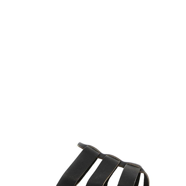 K.JACQUES SAINT TROPEZ Black Cowhide Slides