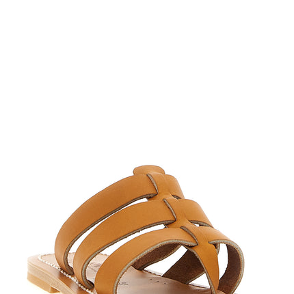 K.JACQUES SAINT TROPEZ Beige Cowhide Slides