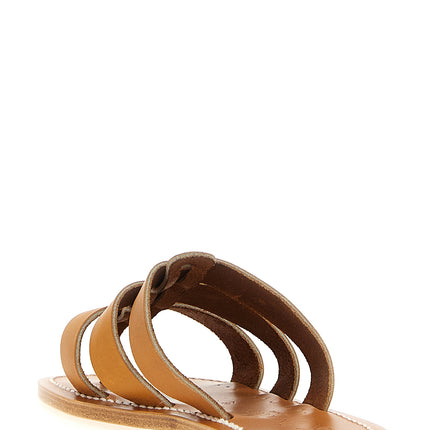 K.JACQUES SAINT TROPEZ Beige Cowhide Slides