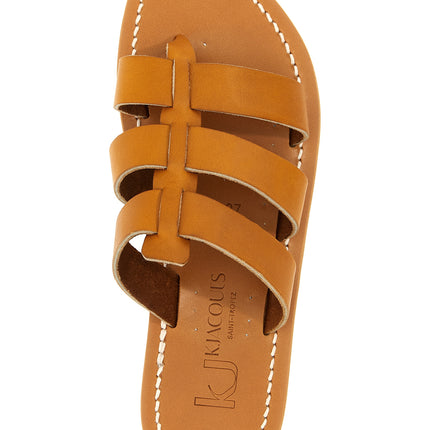 K.JACQUES SAINT TROPEZ Beige Cowhide Slides
