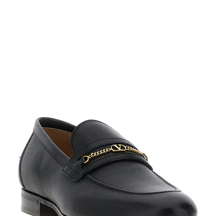 Valentino Garavani Black Goatskin Slip-On Loafers