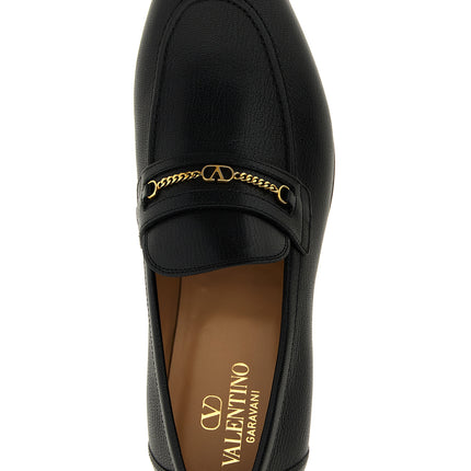 Valentino Garavani Black Goatskin Slip-On Loafers