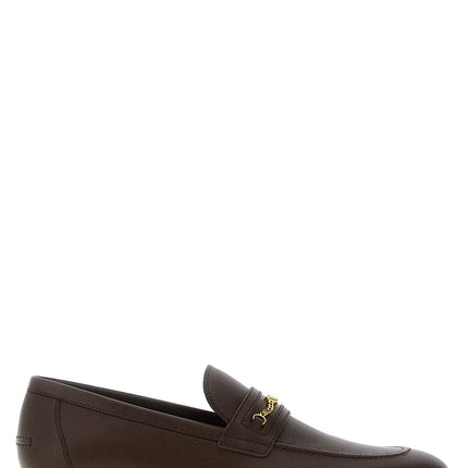 Valentino Garavani Brown Goatskin Slip-On Loafers
