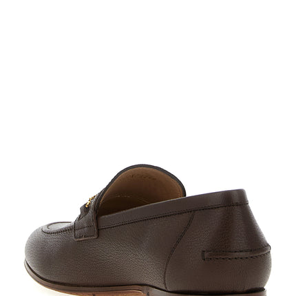 Valentino Garavani Brown Goatskin Slip-On Loafers