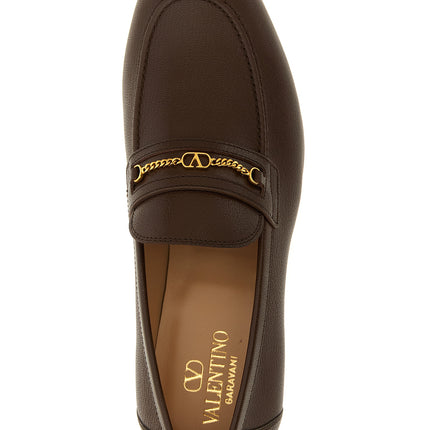 Valentino Garavani Brown Goatskin Slip-On Loafers