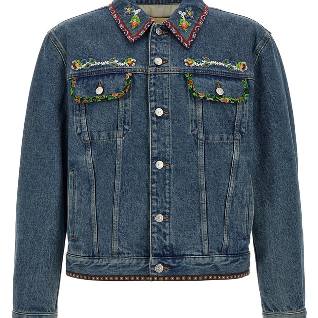 Valentino Garavani Blue Polyamide Denim Jacket