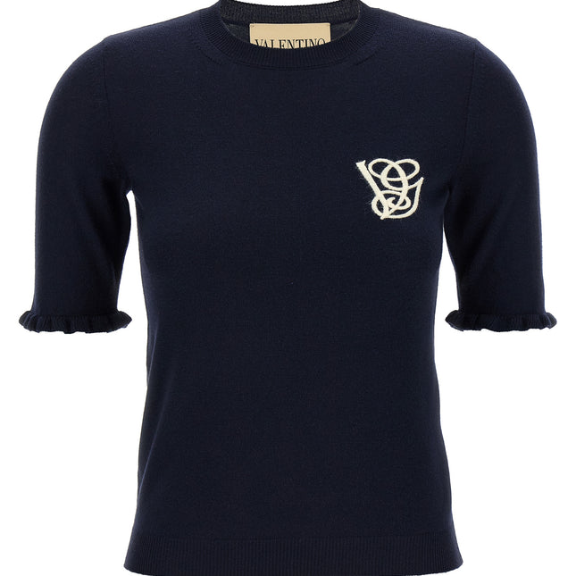 Valentino Garavani Blue Virgin Wool Sweatshirt