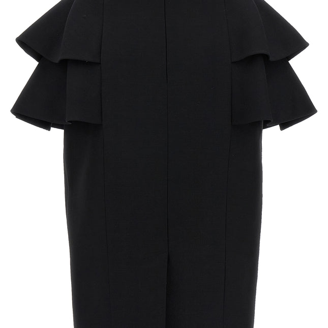 Valentino Garavani Black Virgin Wool Midi Skirt