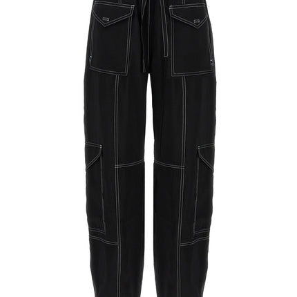 Ganni Black Viscose Casual Pants