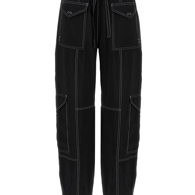 Ganni Black Viscose Casual Pants