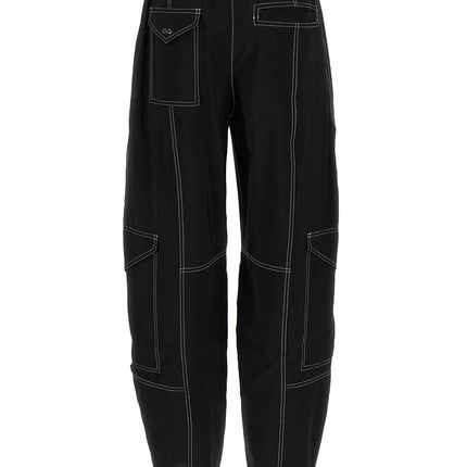 Ganni Black Viscose Casual Pants