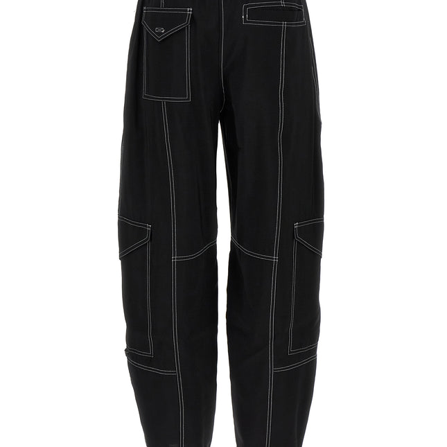 Ganni Black Viscose Casual Pants
