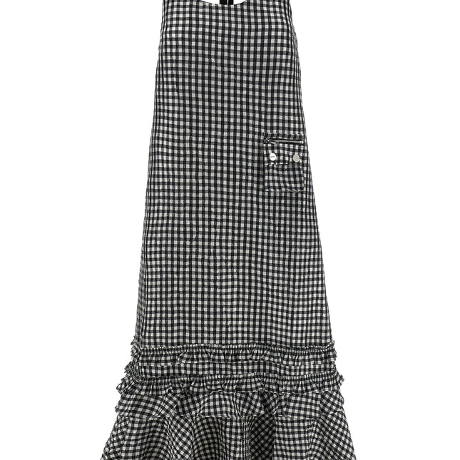 Ganni Black Polyester Midi Dress