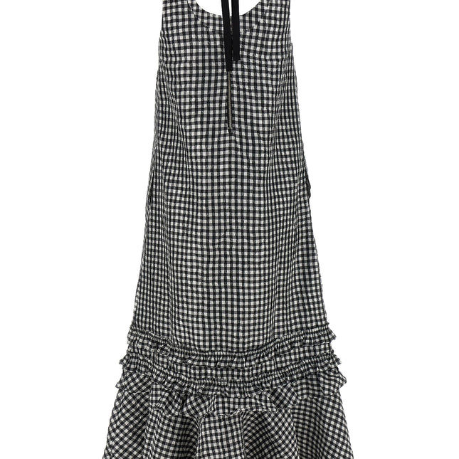 Ganni Black Polyester Midi Dress