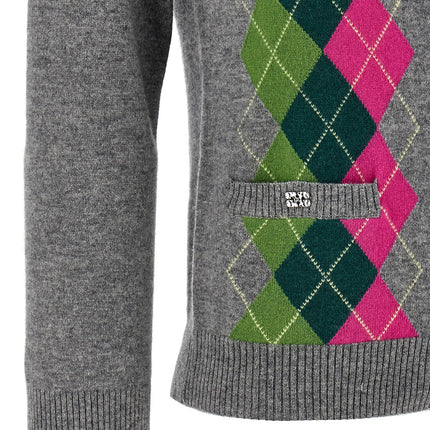 Ganni Gray Merino Wool Cardigan