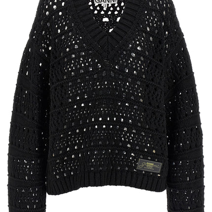 Ganni Black Cotton Cardigan