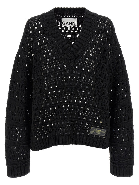 Ganni Black Cotton Cardigan