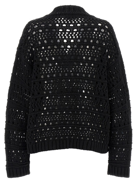 Ganni Black Cotton Cardigan