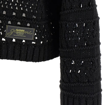 Ganni Black Cotton Cardigan