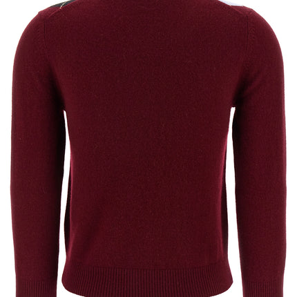 Ganni Bordeaux Merino Wool Cardigan