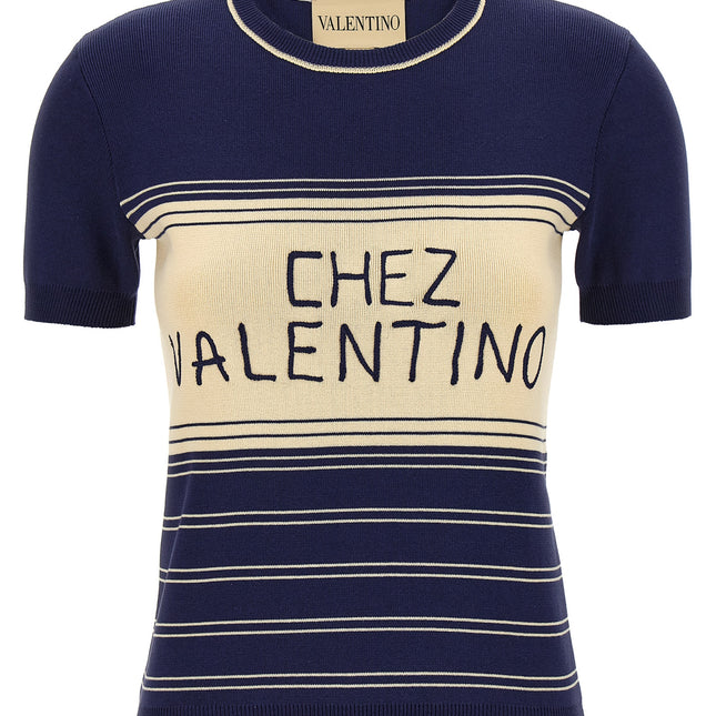 Valentino Garavani Blue Cotton T-Shirt
