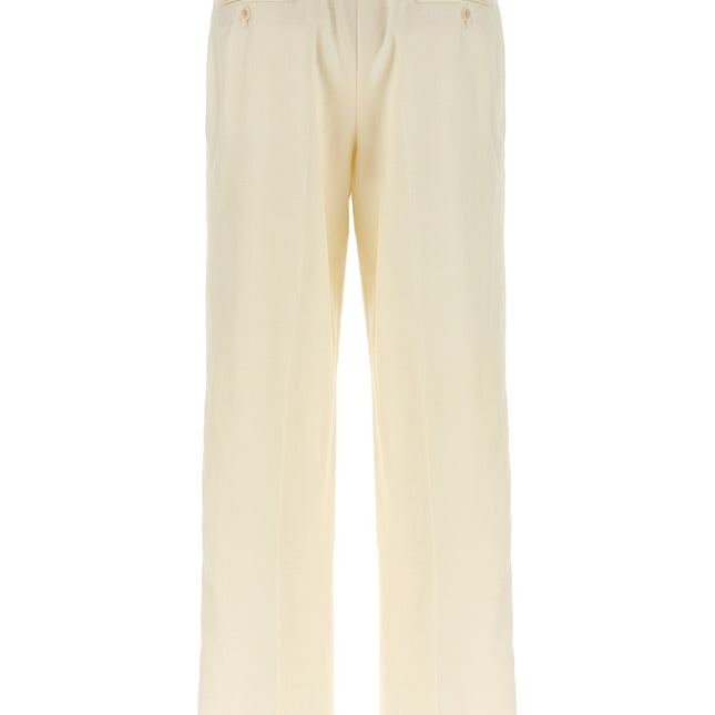 Brioni White Wool Dress Pants