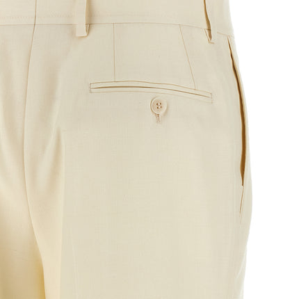 Brioni White Wool Dress Pants