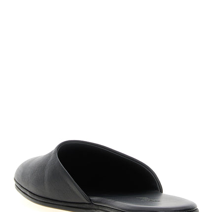 Brioni Black Calfskin Mules