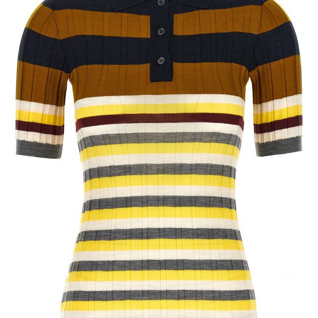 Marni Multicolor Virgin Wool Polo Shirt