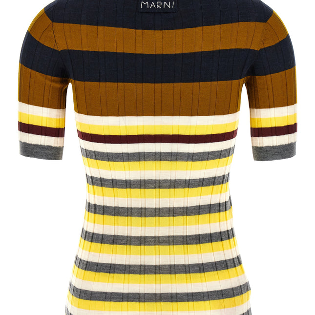 Marni Multicolor Virgin Wool Polo Shirt