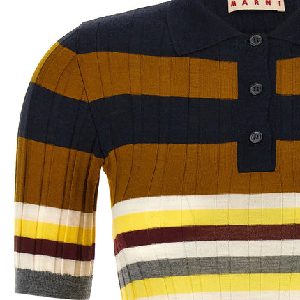 Marni Multicolor Virgin Wool Polo Shirt