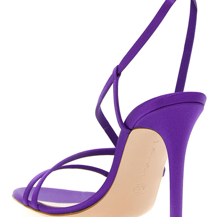 Gianvito Rossi Purple Fabric Stiletto Heel Sandals