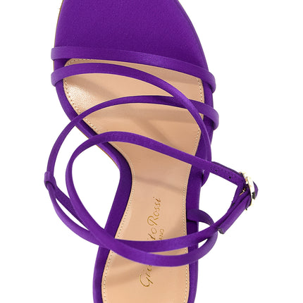 Gianvito Rossi Purple Fabric Stiletto Heel Sandals
