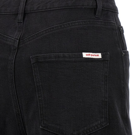 Self-Portrait Black Cotton High-Waisted Jean