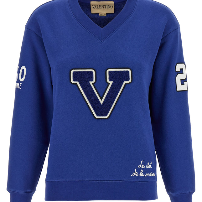 Valentino Garavani Blue Cotton Sweatshirt