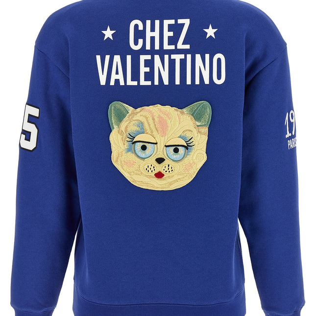 Valentino Garavani Blue Cotton Sweatshirt