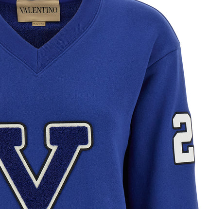 Valentino Garavani Blue Cotton Sweatshirt