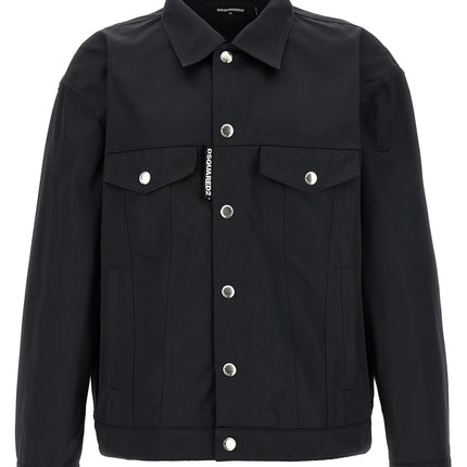 Dsquared² Black Polyester Full-Length Jacket
