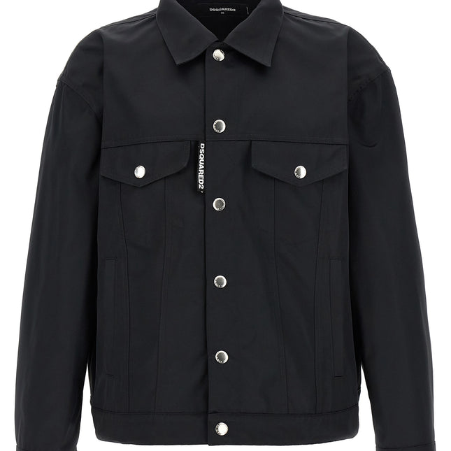 Dsquared² Black Polyester Full-Length Jacket