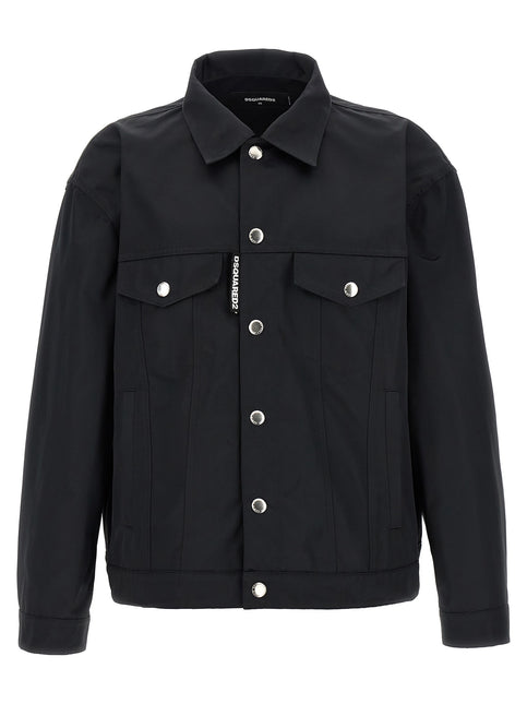 Dsquared² Black Polyester Full-Length Jacket