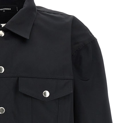 Dsquared² Black Polyester Full-Length Jacket