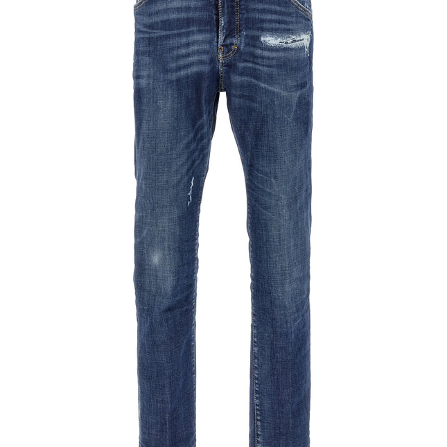 Dsquared² Blue Cotton Slim Fit Jeans