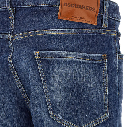 Dsquared² Blue Cotton Slim Fit Jeans