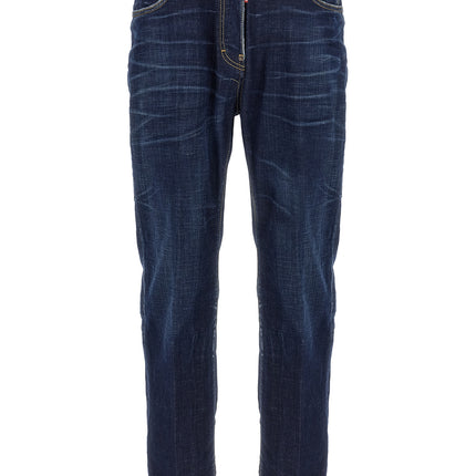 Dsquared² Blue Cotton Straight-Leg Jeans